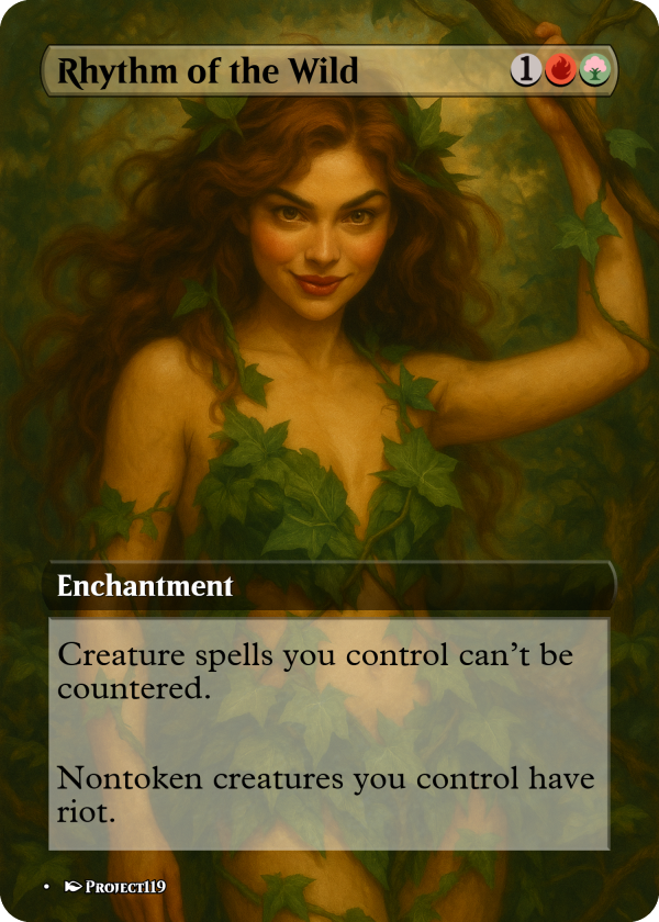 Rhythm of the Wild – Enchantress of Ferocity MTG Card (Fantasy Pantheon Style)