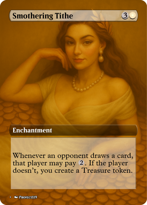 Smothering Tithe – Treasure Queen MTG Card (Fantasy Pantheon Style)