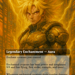Super State – Legendary Cyberpunk Aura MTG Custom Enchantment