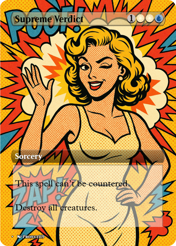 Supreme Verdict – Retro Pin-Up MTG Proxy (Can't Be Countered, Darling)