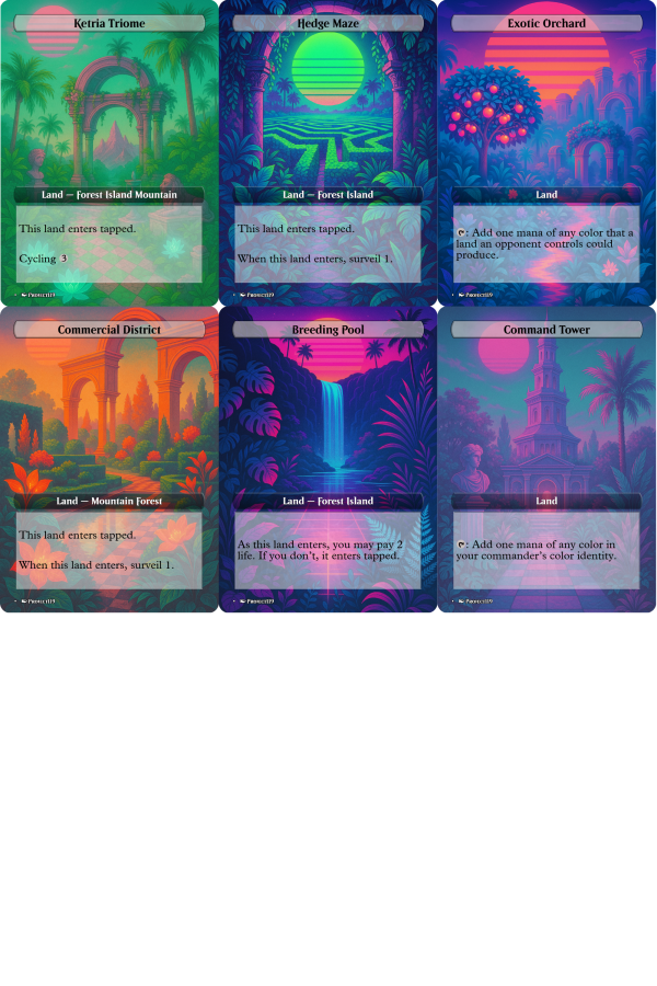 Temur Triwave – 18 Land MTG Bundle (Vaporwave Mana Style) - Image 2