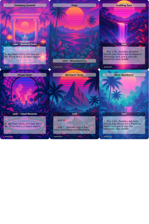 Temur Triwave – 18 Land MTG Bundle (Vaporwave Mana Style) - Image 3