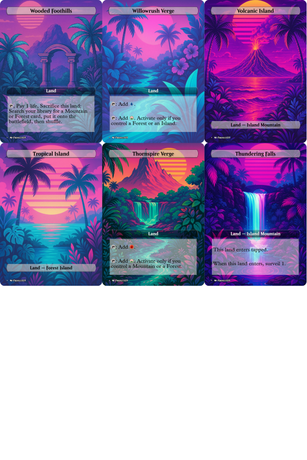 Temur Triwave – 18 Land MTG Bundle (Vaporwave Mana Style) - Image 4