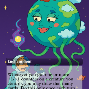 Terrasymbiosis – Cosmic Green Enchantment Card (Futurama-Inspired MTG Proxy)