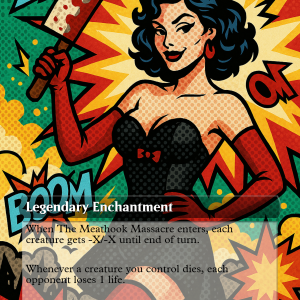 The Meathook Massacre – Retro Pin-Up MTG Card (Killer Curves & Carnage)